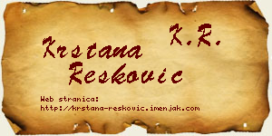 Krstana Resković vizit kartica